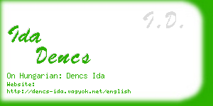 ida dencs business card